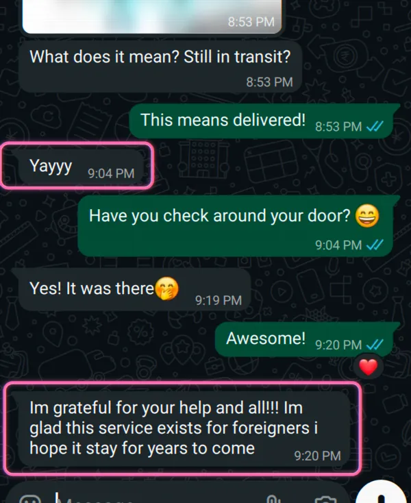🇩🇪 Germany · Package help: “so glad this service exists for foreigners”